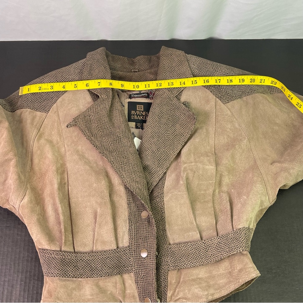 Vintage 80s Suede Women's Tan Bomber Jacket Size Medium - Picture 10 of 16